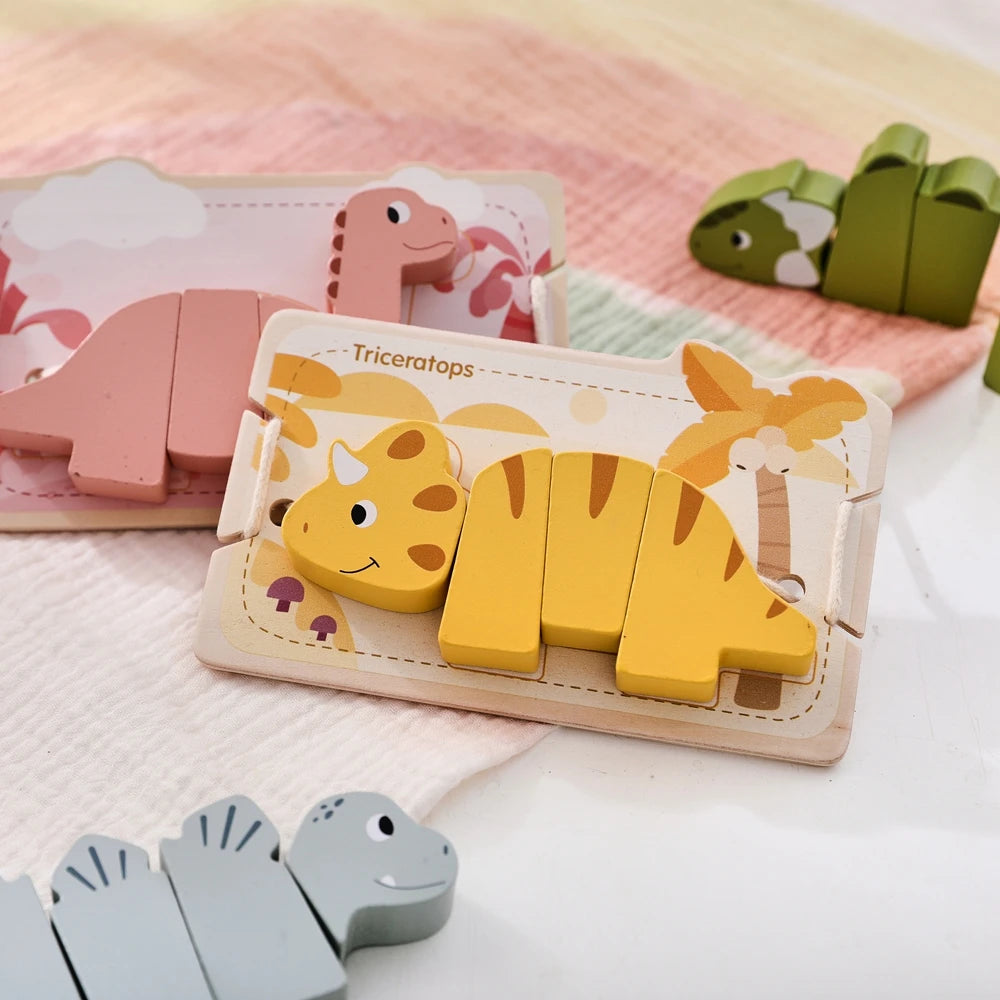 Montessori Dinosaurier Fädelspielzeug – Lernspaß mit Motorikförderung